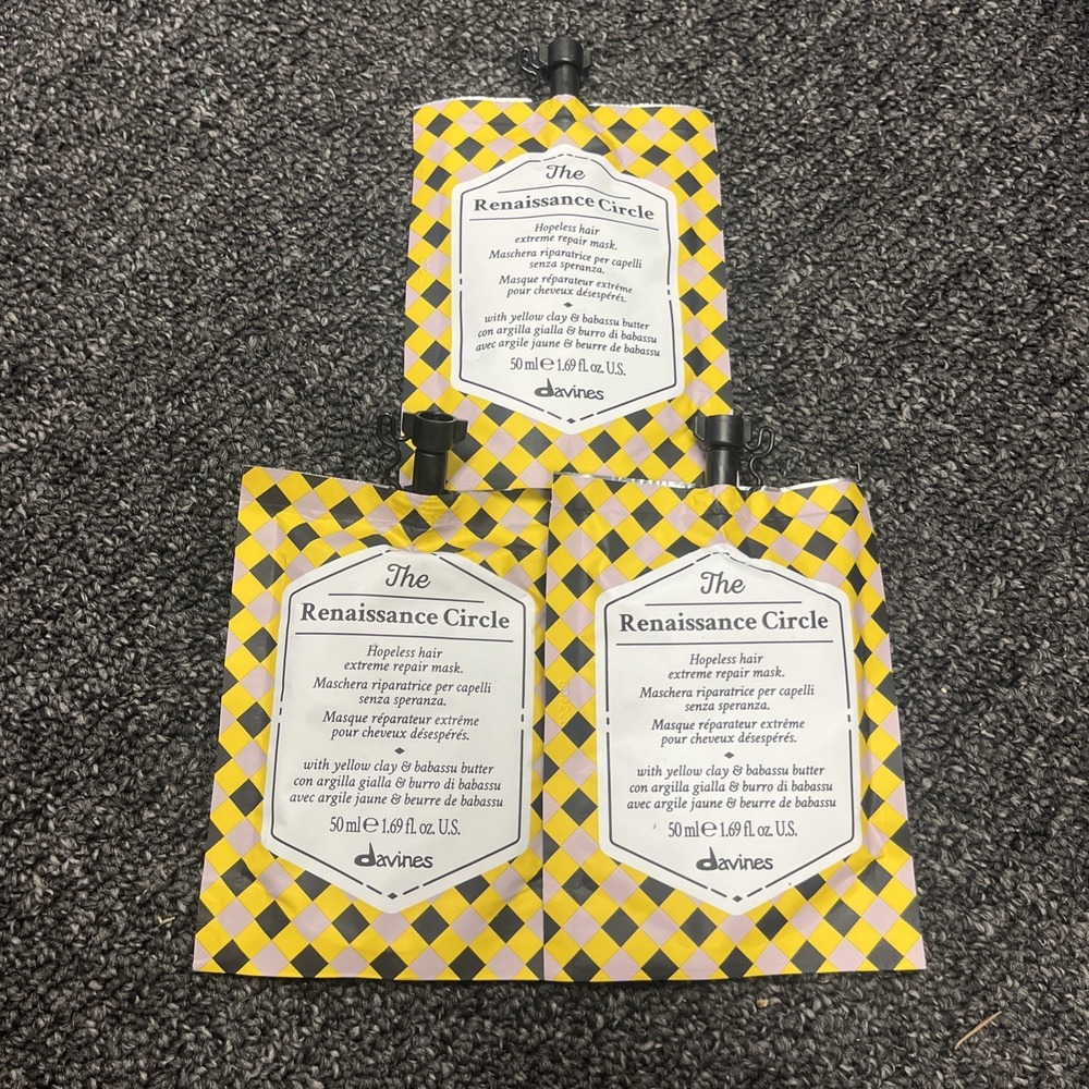 3 PACK* Davines The Renaissance Circle Extreme Repair Hair Mask 50 ml 1.69fl Oz